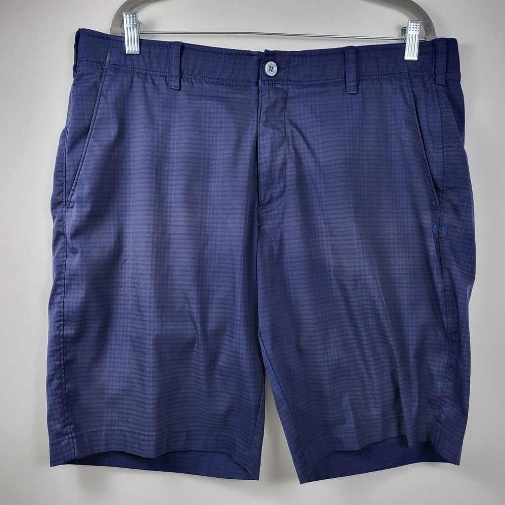 Under Armour Golf Shorts Plaid Performance Casual Athletic Size 40